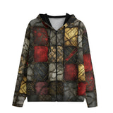 Men's Zip Up Hoodie Gothic Tiles Pattern