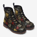 Leather Boots Gothic Tiles Pattern