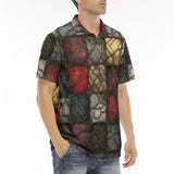 Men's Polo Shirt Gothic Tiles Pattern