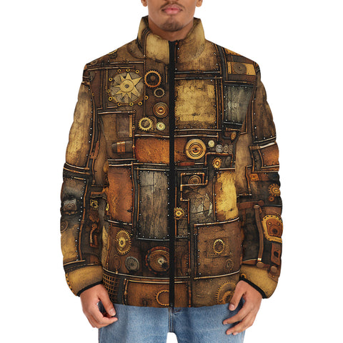 Down-Padded Puffer Jacket Steampunk Art