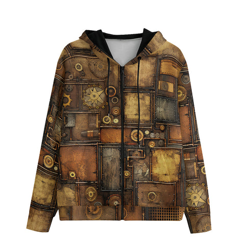 Men's Zip Up Hoodie Steampunk Art