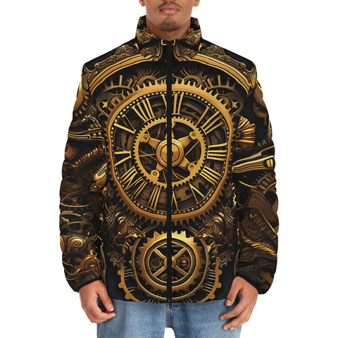Down-Padded Puffer Jacket Steampunk Art