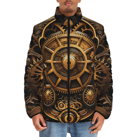 Down-Padded Puffer Jacket Steampunk Art