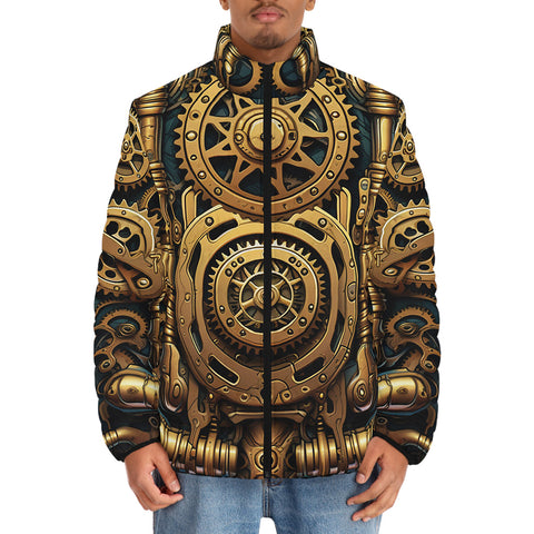 Down-Padded Puffer Jacket Steampunk Art
