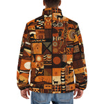 Down-Padded Puffer Jacket African Art Pattern