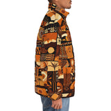 Down-Padded Puffer Jacket African Art Pattern