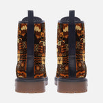 Leather Boots African Art Pattern