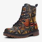 Leather Boots Tribal Wooden Art