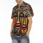 Men's Polo Shirt Tribal Wooden Art