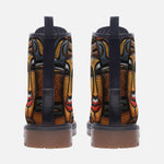 Leather Boots Tribal Wooden Art