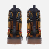 Leather Boots Tribal Wooden Art