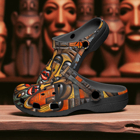 Classic Clogs Tribal Wooden Art