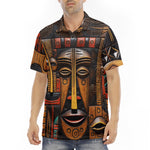 Men's Polo Shirt African Masks Art