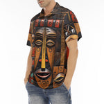 Men's Polo Shirt African Masks Art