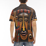 Men's Polo Shirt African Masks Art