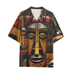 Hawaiian Shirt African Masks Art