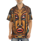 Hawaiian Shirt Faces Carved in Wood