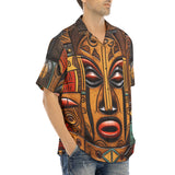 Hawaiian Shirt Faces Carved in Wood