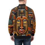 Bomber Jacket Faces Carved in Wood