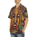 Hawaiian Shirt Faces Carved in Wood