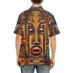 Hawaiian Shirt Faces Carved in Wood