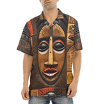 Hawaiian Shirt Wooden Colorful Tribal Faces