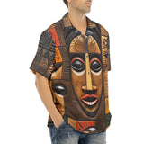 Hawaiian Shirt Wooden Colorful Tribal Faces