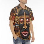 Men's Polo Shirt African Wooden Art