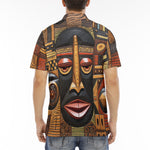 Men's Polo Shirt African Wooden Art