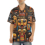 Hawaiian Shirt African Carved Masks