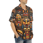 Hawaiian Shirt African Carved Masks