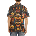 Hawaiian Shirt African Carved Masks