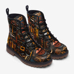 Leather Boots Tribal African Wooden Carved Art