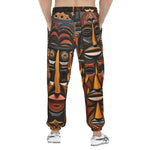 Men's Sweatpants Tribal African Wooden Carved Art