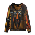 Men's Zip Up Hoodie Woden Carved Masks