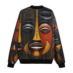 Bomber Jacket Woden Carved Masks