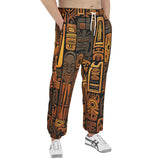 Men's Sweatpants Carved Wood Tribal Symbols