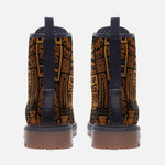 Leather Boots Carved Wood Tribal Symbols