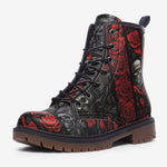 Leather Boots Gothic Skulls and Roses