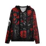 Men's Zip Up Hoodie Gothic Skulls and Roses