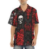 Hawaiian Shirt Gothic Skulls and Roses