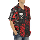 Hawaiian Shirt Gothic Skulls and Roses