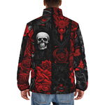Down-Padded Puffer Jacket Gothic Skulls and Roses