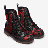 Leather Boots Gothic Skulls and Roses