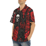 Hawaiian Shirt Gothic Skulls and Roses