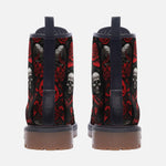 Leather Boots Gothic Skulls and Roses