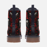 Leather Boots Gothic Skulls and Roses