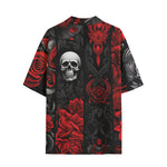 Hawaiian Shirt Gothic Skulls and Roses