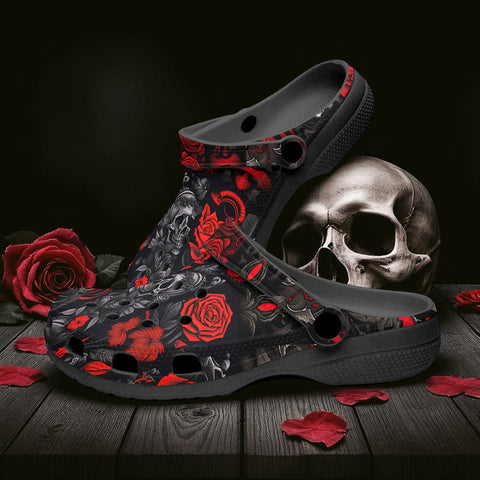 Classic Clogs Gothic Skulls and Roses