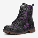 Leather Boots Flowers and Skulls Gothic Style